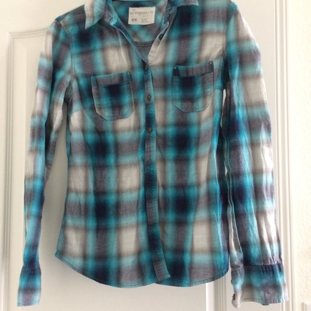 Aeropostale Cotton Plain Button-up
